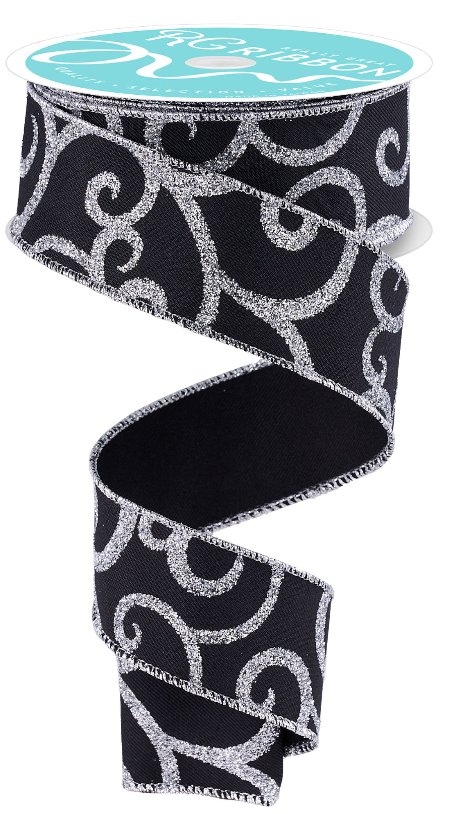 1.5” x 10yd Glitter Swirl