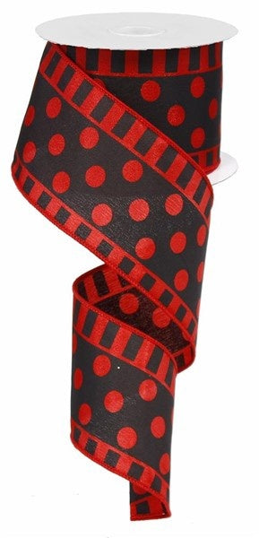 2.5"x10yd Polka Dots and Stipes