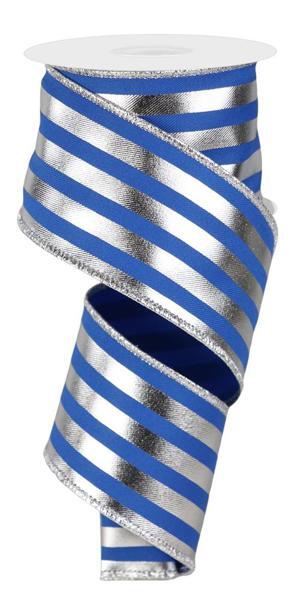 2.5" x 10 yd Metallic Vertical Stripes