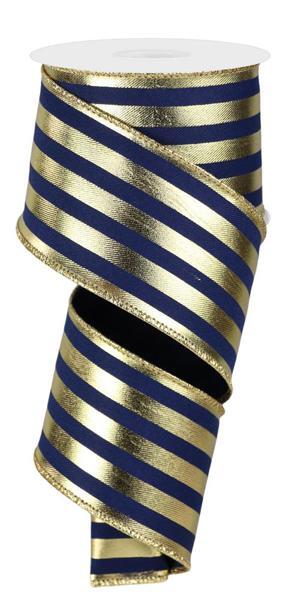 2.5" x 10 yd Metallic Vertical Stripes