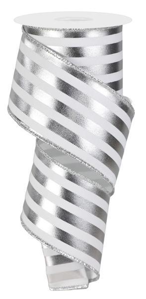 2.5" x 10 yd Metallic Vertical Stripes