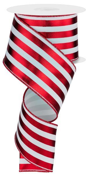 2.5" x 10 yd Metallic Vertical Stripes