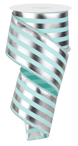 2.5" x 10 yd Metallic Vertical Stripes