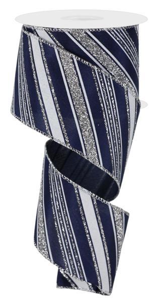 2.5" x 10yd Diagonal Line/Satin