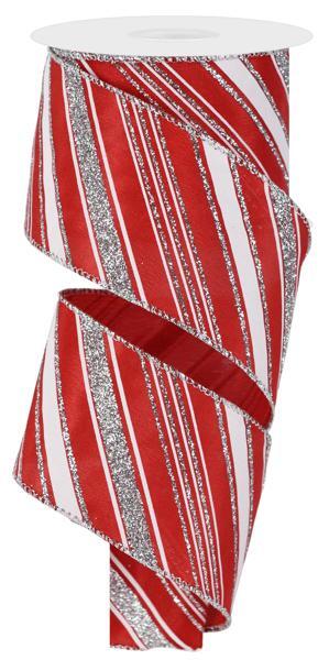 2.5" x 10yd Diagonal Line/Satin