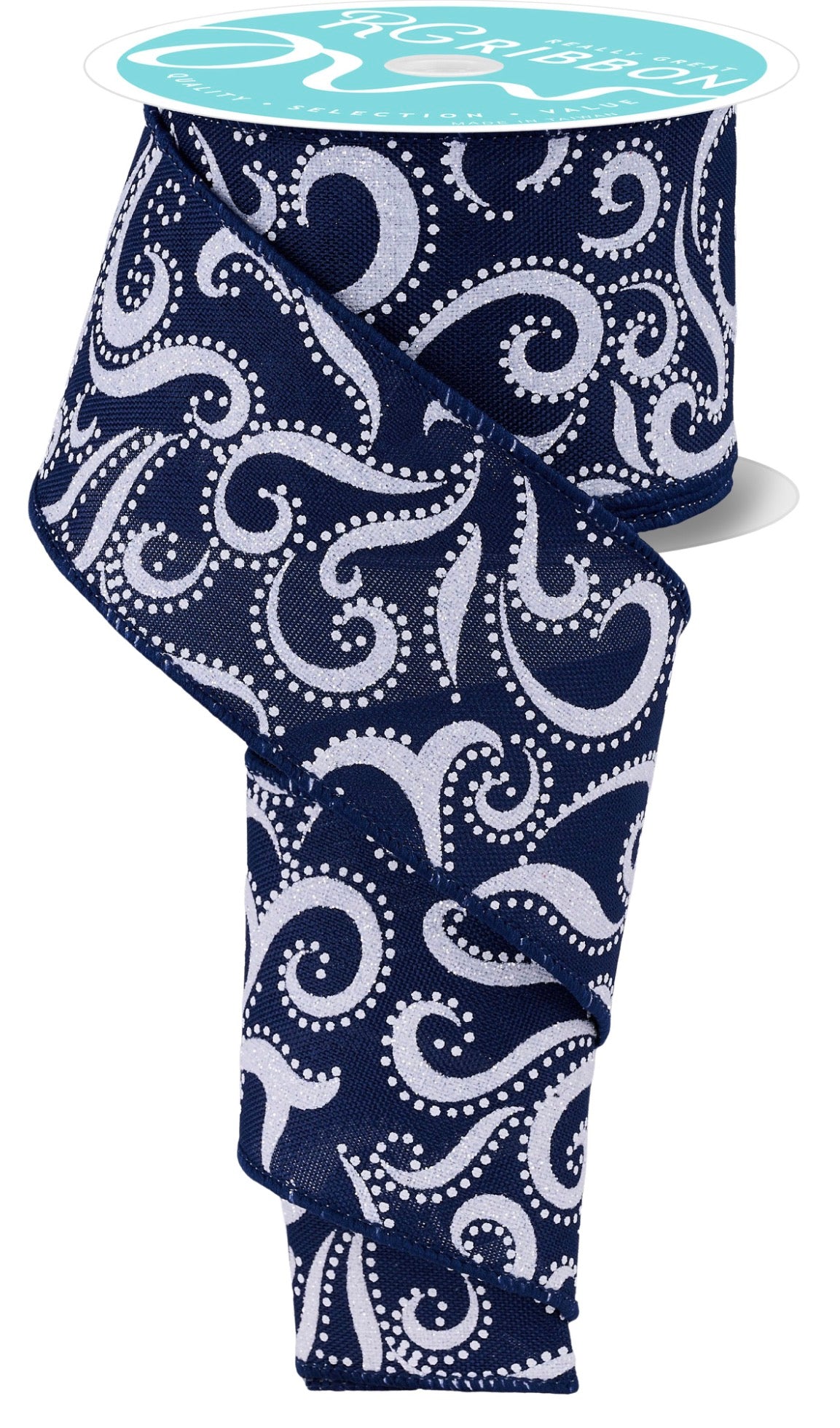 2.5" x 10 yd Swirls w/ Dots