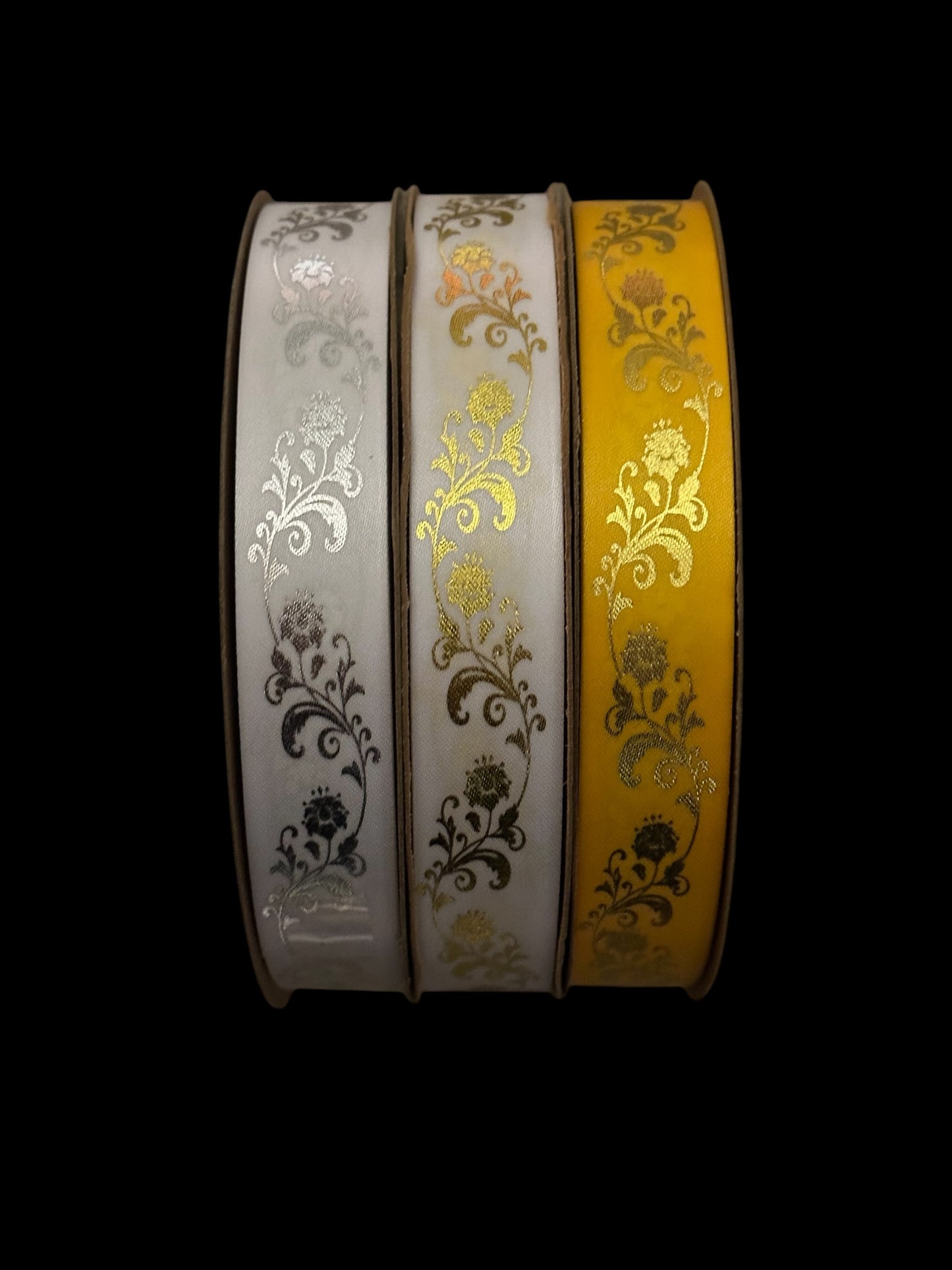 100 yd Roll Size 5(7/8") Flower Vine Imprint Ribbon