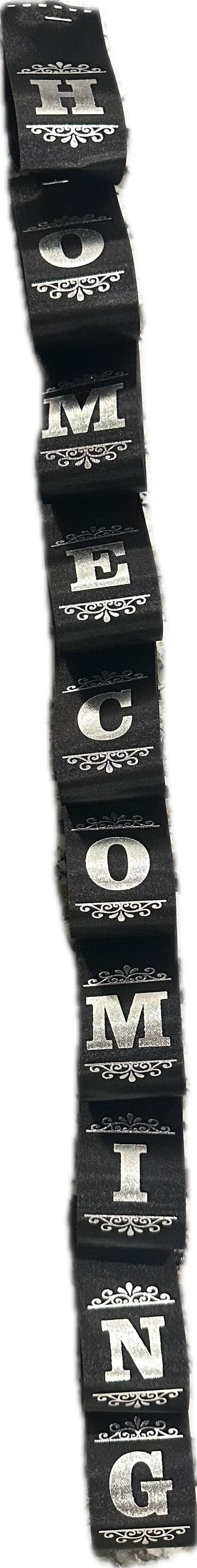 Size 9 (1 5/16") "HOMECOMING" with Scroll Printed Ribbon 25 Yd 6" Loop set