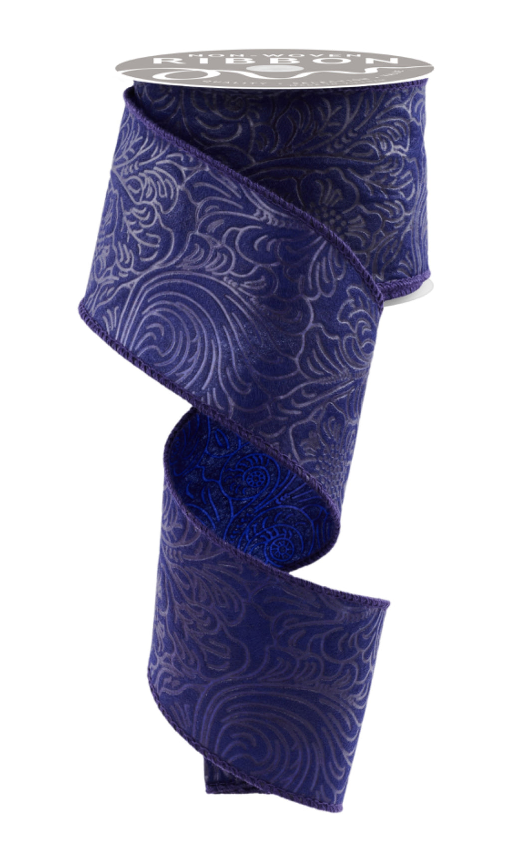 2.5” x 10yd Embossed Floral Ribbon