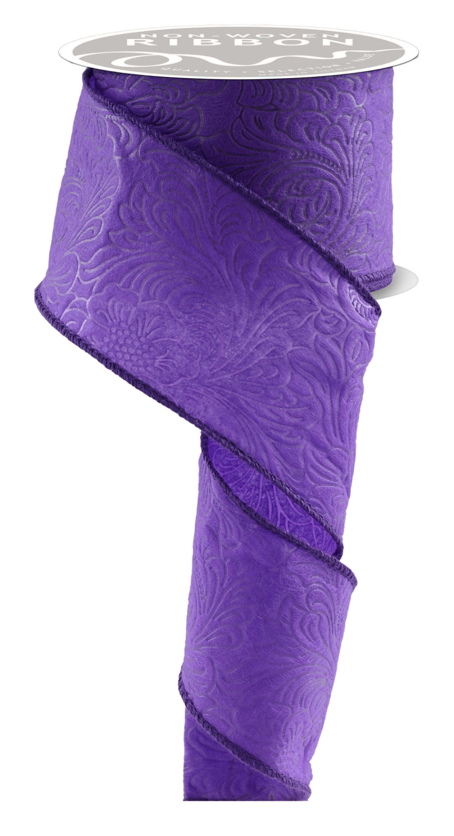 2.5” x 10yd Embossed Floral Ribbon