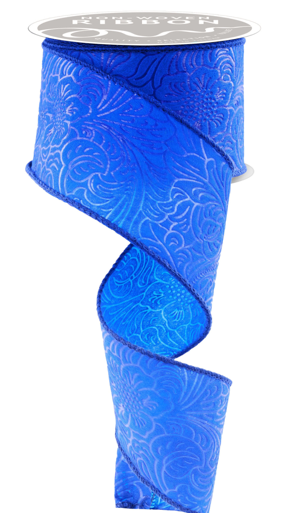 2.5” x 10yd Embossed Floral Ribbon