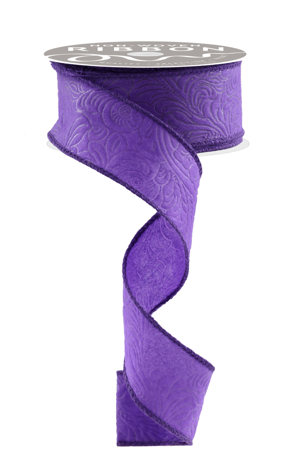 1.5” x 10yd Embossed Floral Ribbon