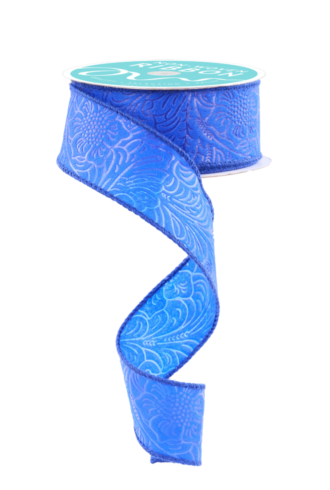 1.5” x 10yd Embossed Floral Ribbon