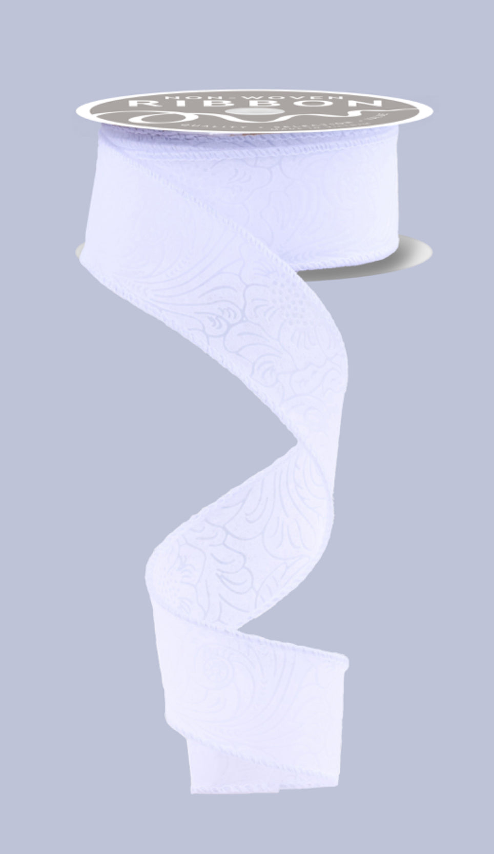 1.5” x 10yd Embossed Floral Ribbon