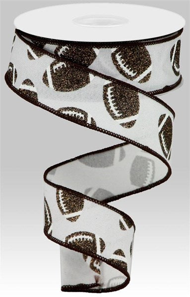 1.5" x 10yd Glitter Football