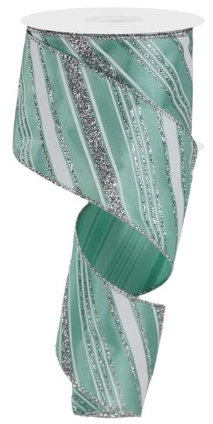 2.5" x 10yd Diagonal Line/Satin