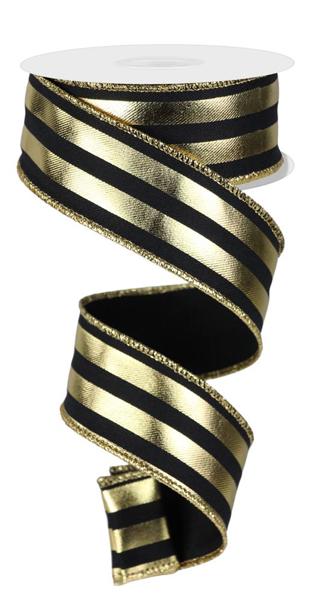 1.5" x 10yd Metallic Vertical Stripes