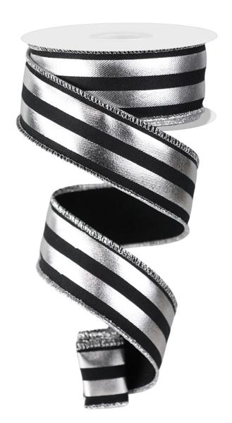 1.5" x 10yd Metallic Vertical Stripes