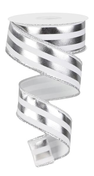 1.5" x 10yd Metallic Vertical Stripes