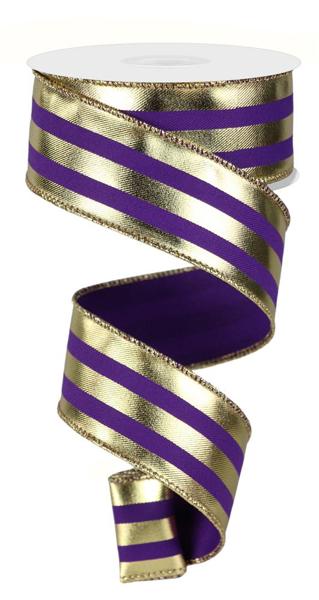 1.5" x 10yd Metallic Vertical Stripes