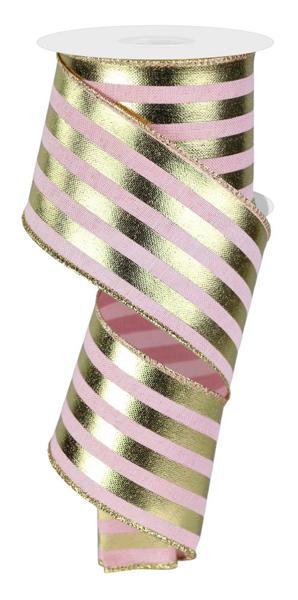 2.5" x 10 yd Metallic Vertical Stripes