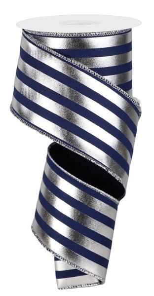 2.5" x 10 yd Metallic Vertical Stripes