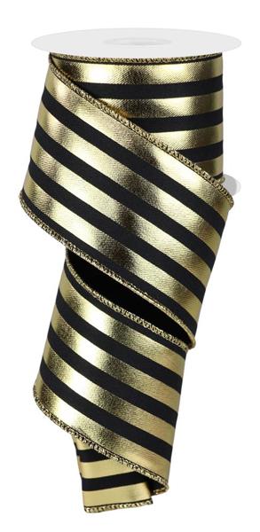 2.5" x 10 yd Metallic Vertical Stripes