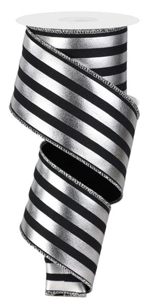2.5" x 10 yd Metallic Vertical Stripes