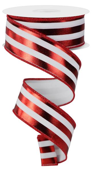 1.5" x 10yd Metallic Vertical Stripes
