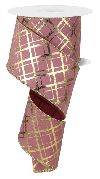 2.5" x 10yd Metallic Thick/Thin Diagonal Ribbon