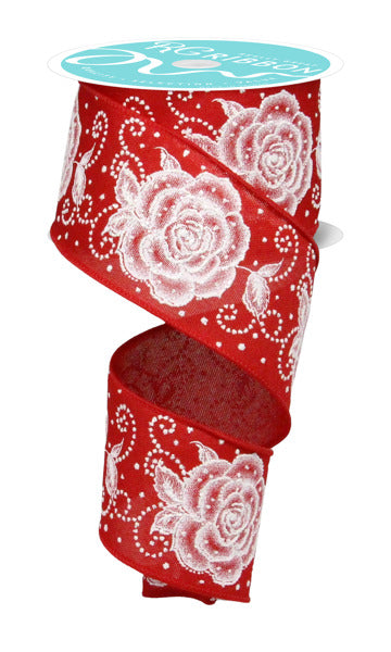 2.5" x 10yd Raised Roses