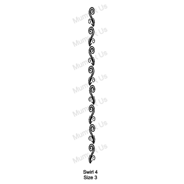 100 yd Roll Size 3(9/16”) Swirl 4 Imprint Ribbon