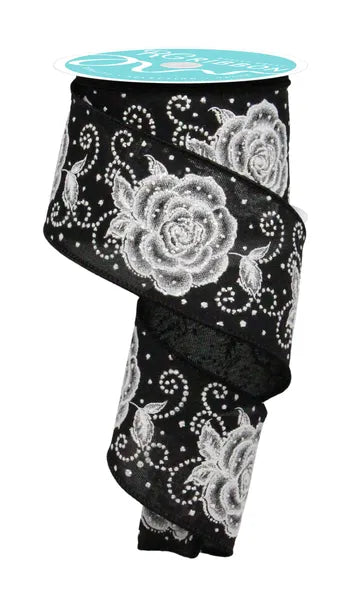 2.5" x 10yd Raised Roses