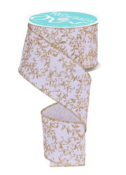 2.5" x 10yd Glitter Mini Leaf Vines