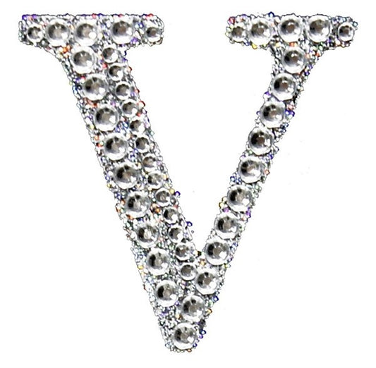 2" Rhinestone V Sticker