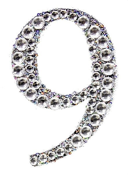 2" Rhinestone 9 Sticker