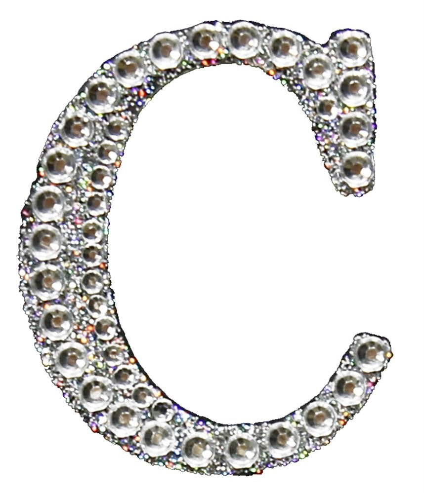 2" Rhinestone C Sticker