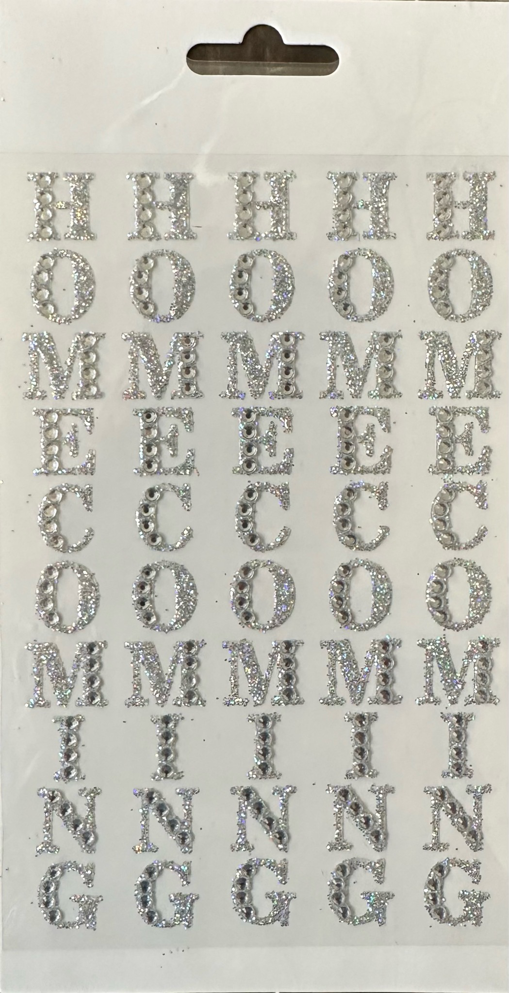 1/2” Silver Homecoming Rhinestone Stickers