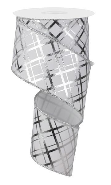 2.5" x 10yd Metallic Thick/Thin Diagonal Ribbon