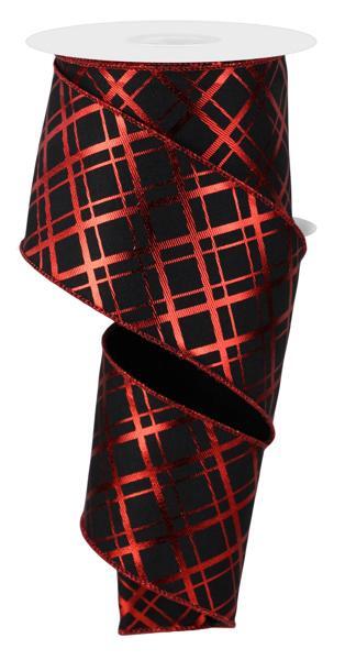 2.5" x 10yd Metallic Thick/Thin Diagonal Ribbon