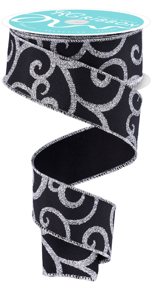1.5” x 10yd Glitter Swirl