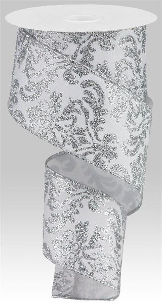2.5" x 10yrd Glitter Damask