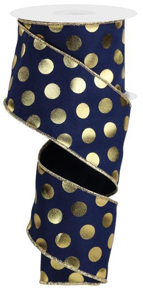 2.5" x 10 yd Metallic Polka dots