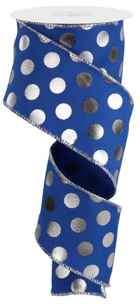 2.5" x 10 yd Metallic Polka dots
