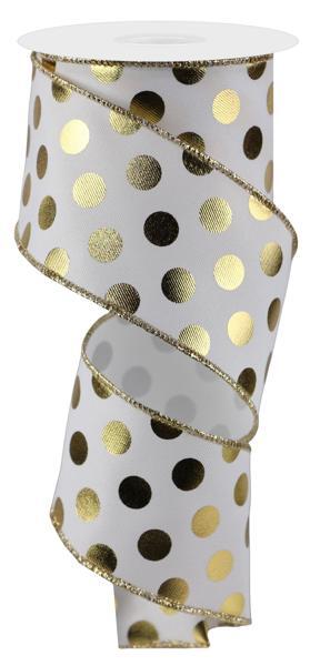 2.5" x 10 yd Metallic Polka dots