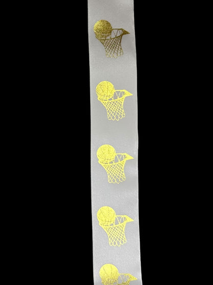 25 Yard Size 9(1 5/16") Basketball Imprinted Ribbon