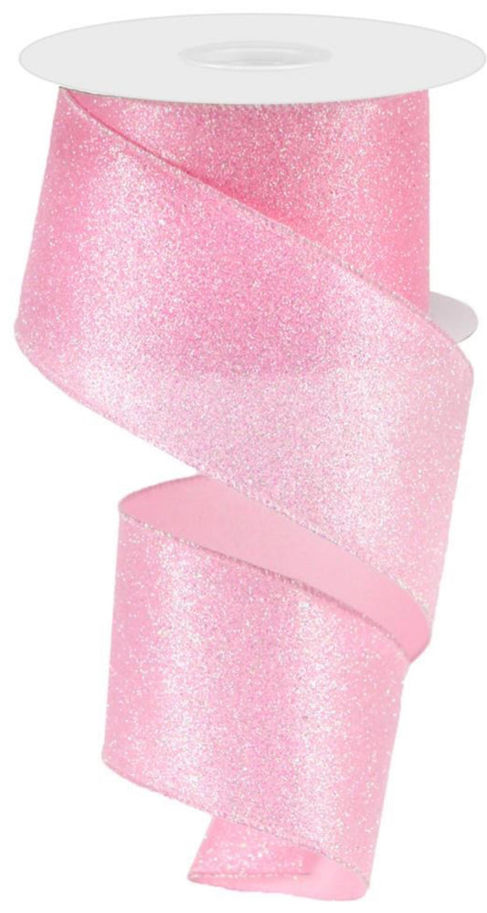 2.5" x 10yd Iridescent Glitter On Satin