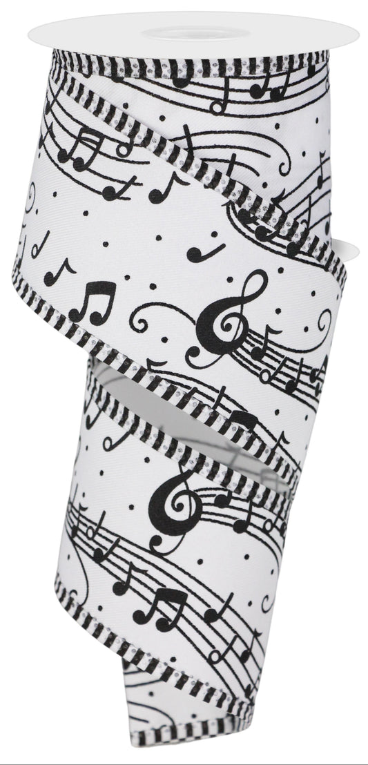 2.5" x 10yd Music Notes/Stripes