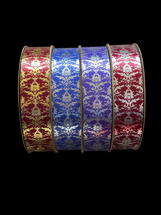 25 Yd Roll Size 9(1 5/16") Flourish Imprinted Ribbon