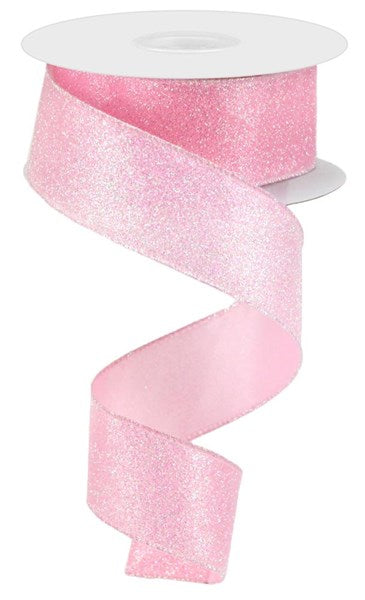 1.5" x 10yd Iridescent Glitter On Satin